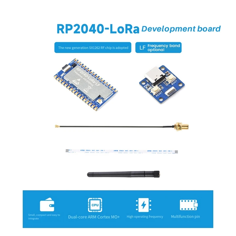 RP2040-Lora LF макетная плата в комплекте + адаптера SX1262 410-510 МГц поддерживает GFSK Lora
