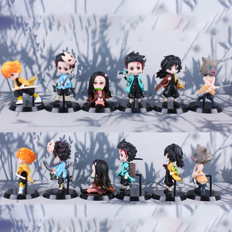 

Demon Slayer Anime Figures Kawaii Desktop Collection Animation Kamado Nezuko Figma Mini Cute Action Doll 5-7cm PVC GK Model Toys