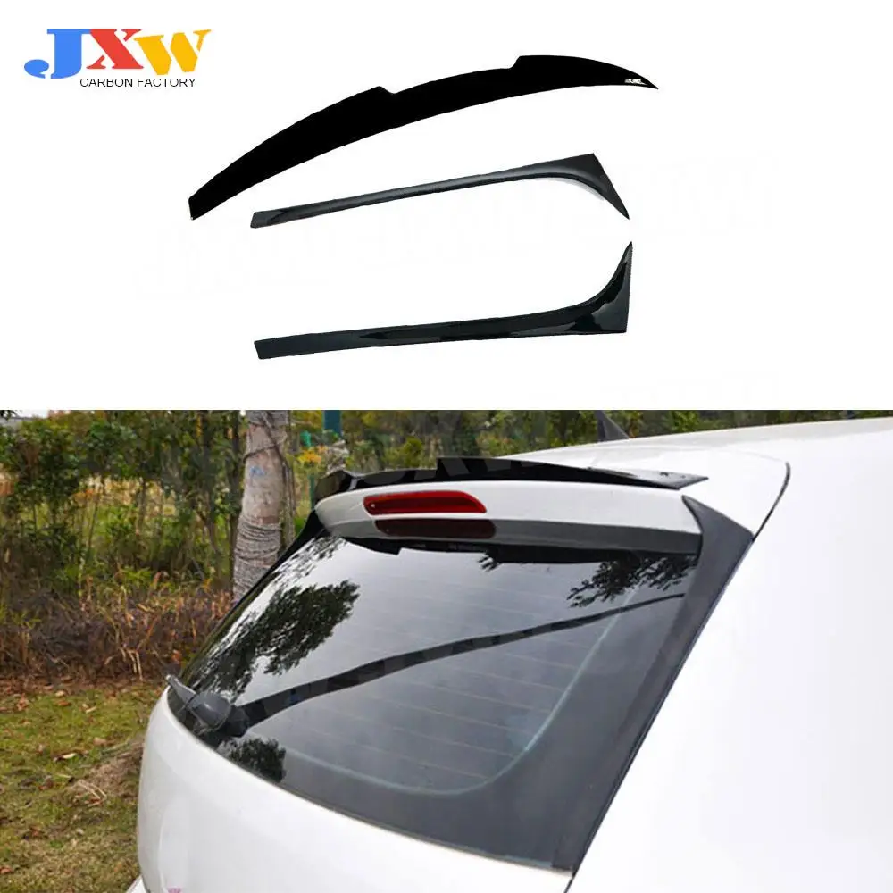 

ABS Black Car Rear Roof Spoiler Window Trim Wings For Volkswagen VW Polo Standard 2011-2018 Not For GTI R Boot Tail Side Winglet