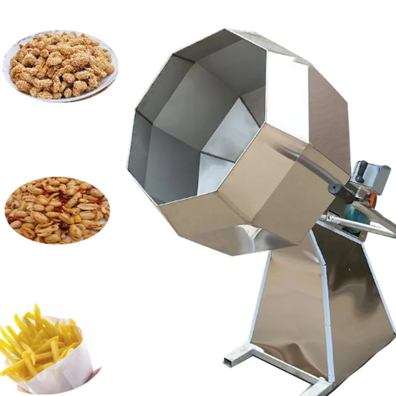 

Small Snack Food Puff Corn Seasoning Machine Potato Chips FIavoring Mixer Machine On Sale 220V