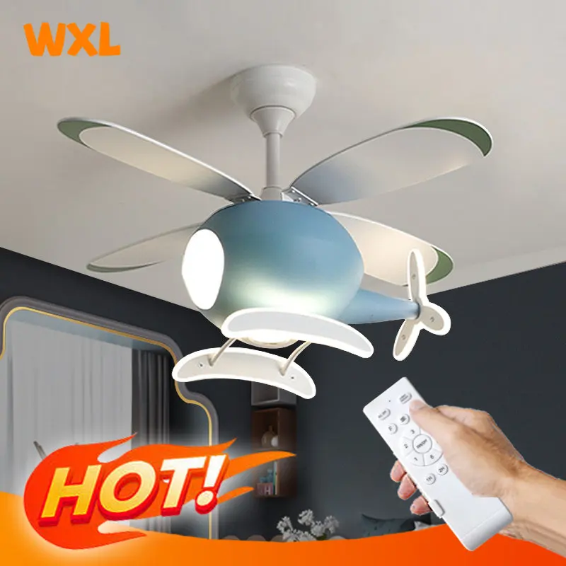 

Children Room Ceiling Fan Lamp With Light Electric Fans Lights Small Bedroom Deco Cooling Decorations Remote Control