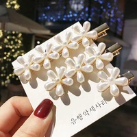elegant artificial pearls hair clips pin for women fashion floral barrettes flower headwear girl sweet hairpins hair accessories