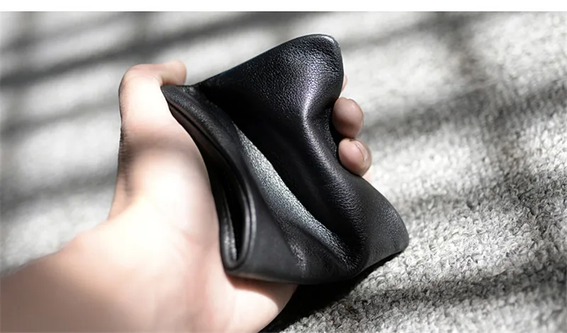 simple casual soft natural first layer cowhide men's short wallet fashion vintage luxury genuine leather black card holder purse