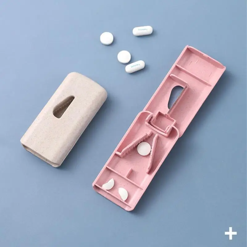 

Mini Medicine Pill Cutter Box Portable Drug Box Useful Grinder Splitter Pill Holder Tablet Cutter Splitter Divider Pill Case