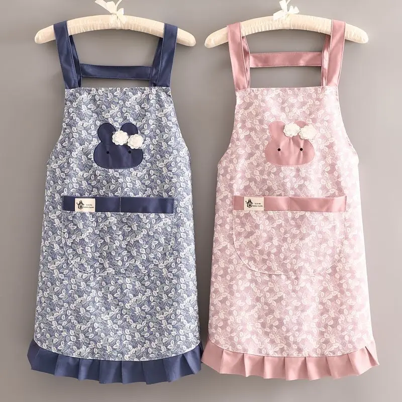 

Home Kitchen Baking barbecue picnic apron cooking vest coverall women's summer thin cute Korean version working Cooking Apron