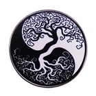 Эмалированная булавка с изображением дерева жизни Инь н Янь, значки, аксессуары для ювелирных изделий, противоположные аксессуары, выращивание веселья