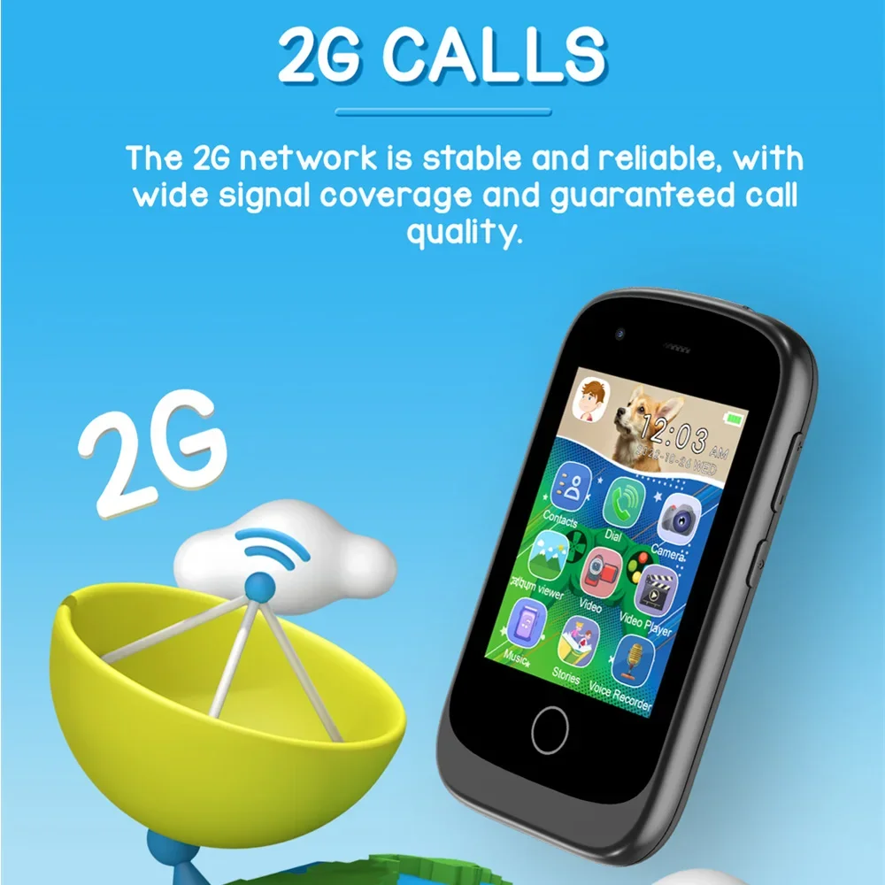 Детские Умные Часы 2G С Функцией Вызова SOS Двойная Камера Музыкальный Плеер