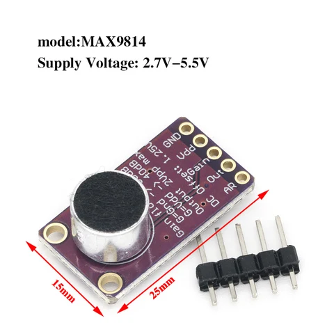 Микрофонный усилитель Electret, стабильный модуль MAX9814, автоматическое управление усилением MAX4466
