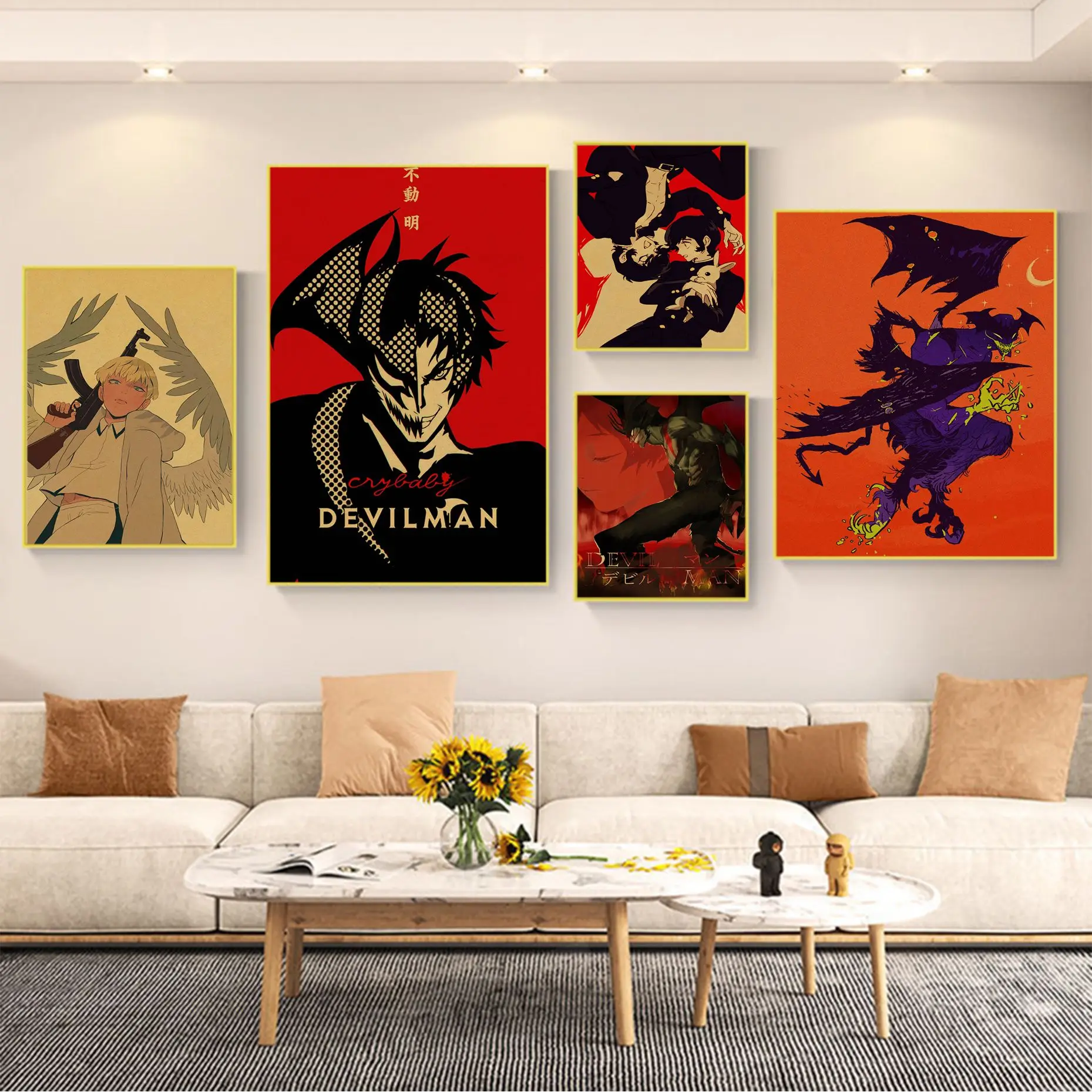 

Anime Devilman Crybaby Anime Posters Wall Art Retro Posters for Home Posters Wall Stickers