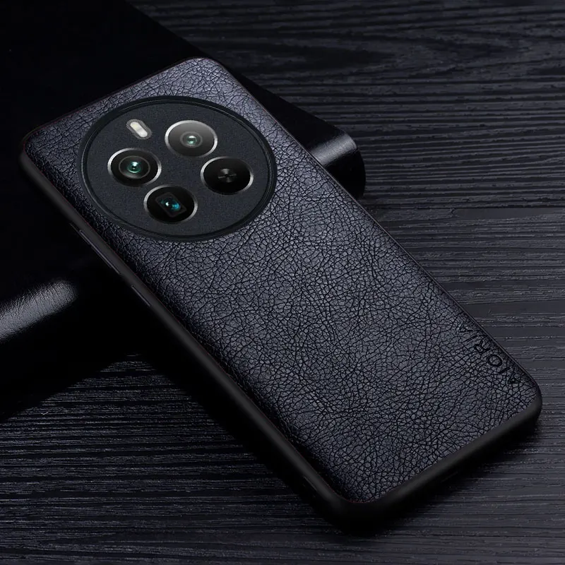 Кожаная задняя крышка для Realme 12 Pro Plus чехол Premium Business Style Retro Litchi с рисунком realme pro 5G