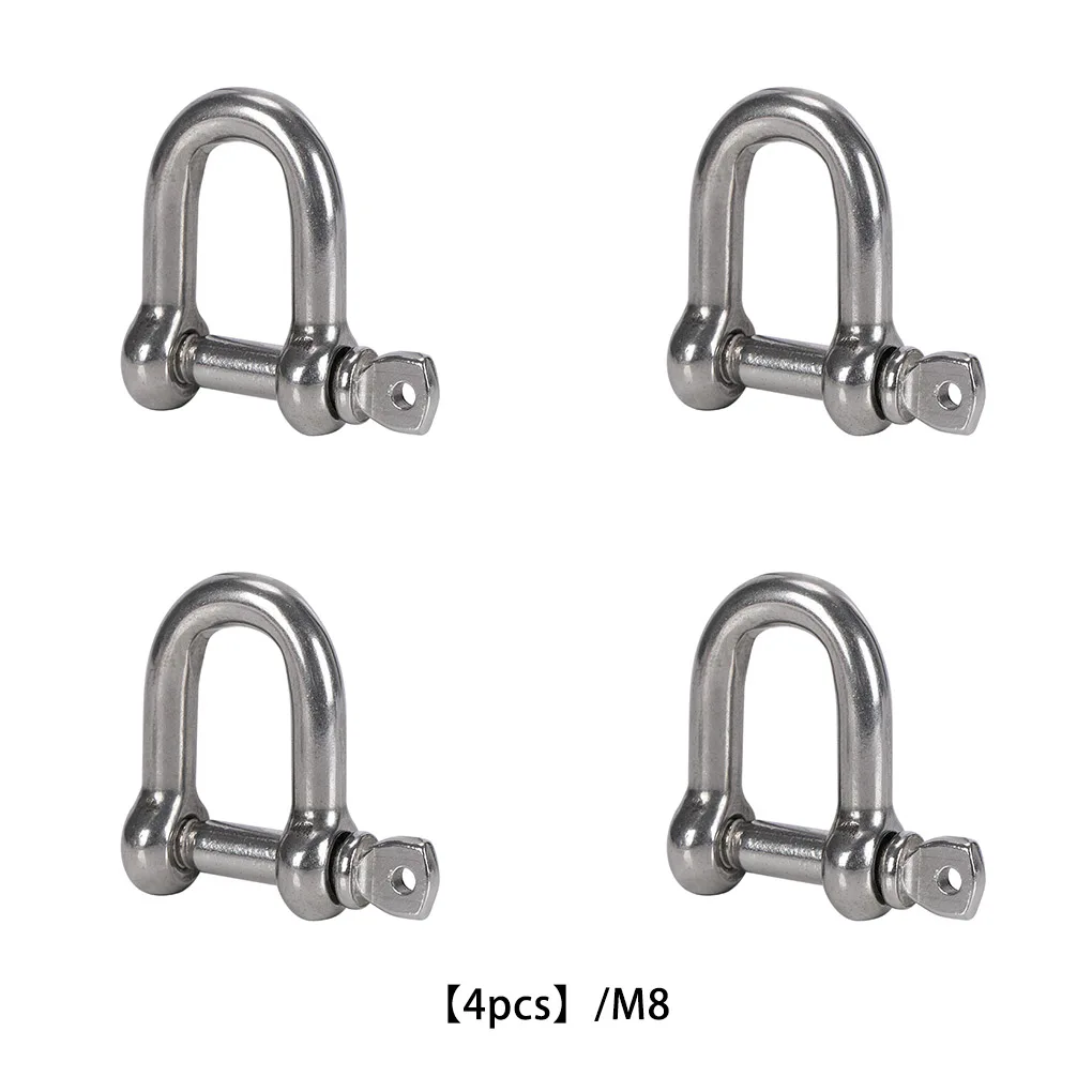 

4X D Ring Shackle Lock Truck Supplies Stainless Steel Rustproof Multipurpose Load-bearing High-strength Handily Install As shown