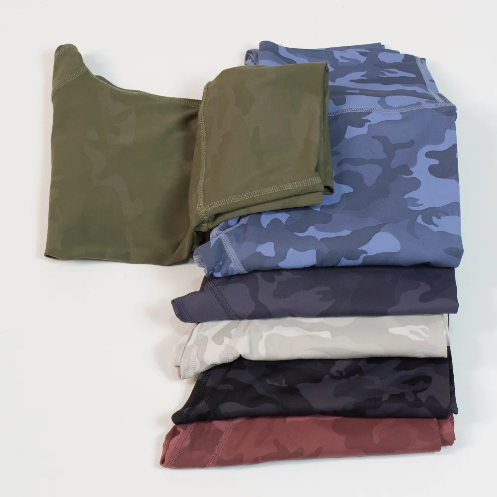 Luluwomen Sports Camouflage Yoga Pants Fitness Night Running Fast Dry Breathable Sports Pattern Camouflage Leggings