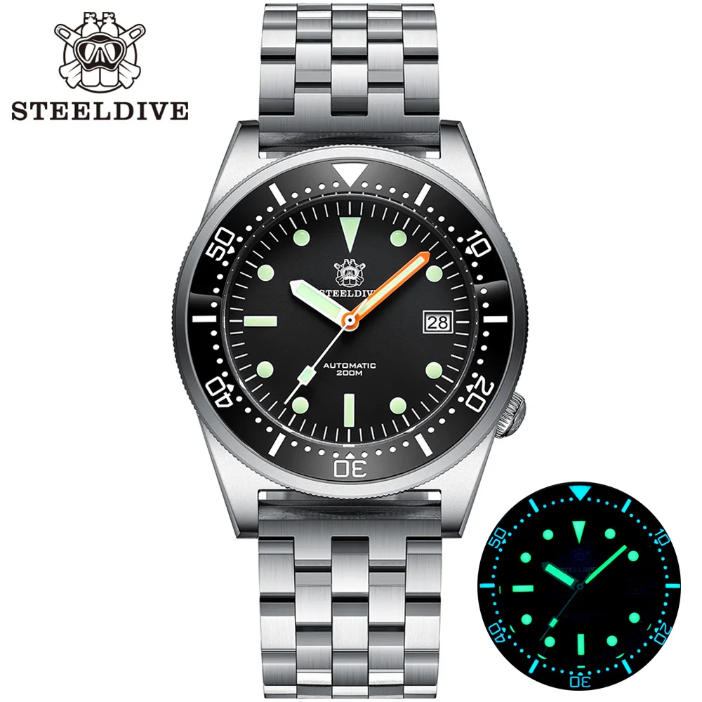 

STEELDIVE SD1979 Stainless Steel Sandblast Case C3 Super Luminous 200M Waterproof NH35 Automatic Dive Watch Men Ceramic Bezel