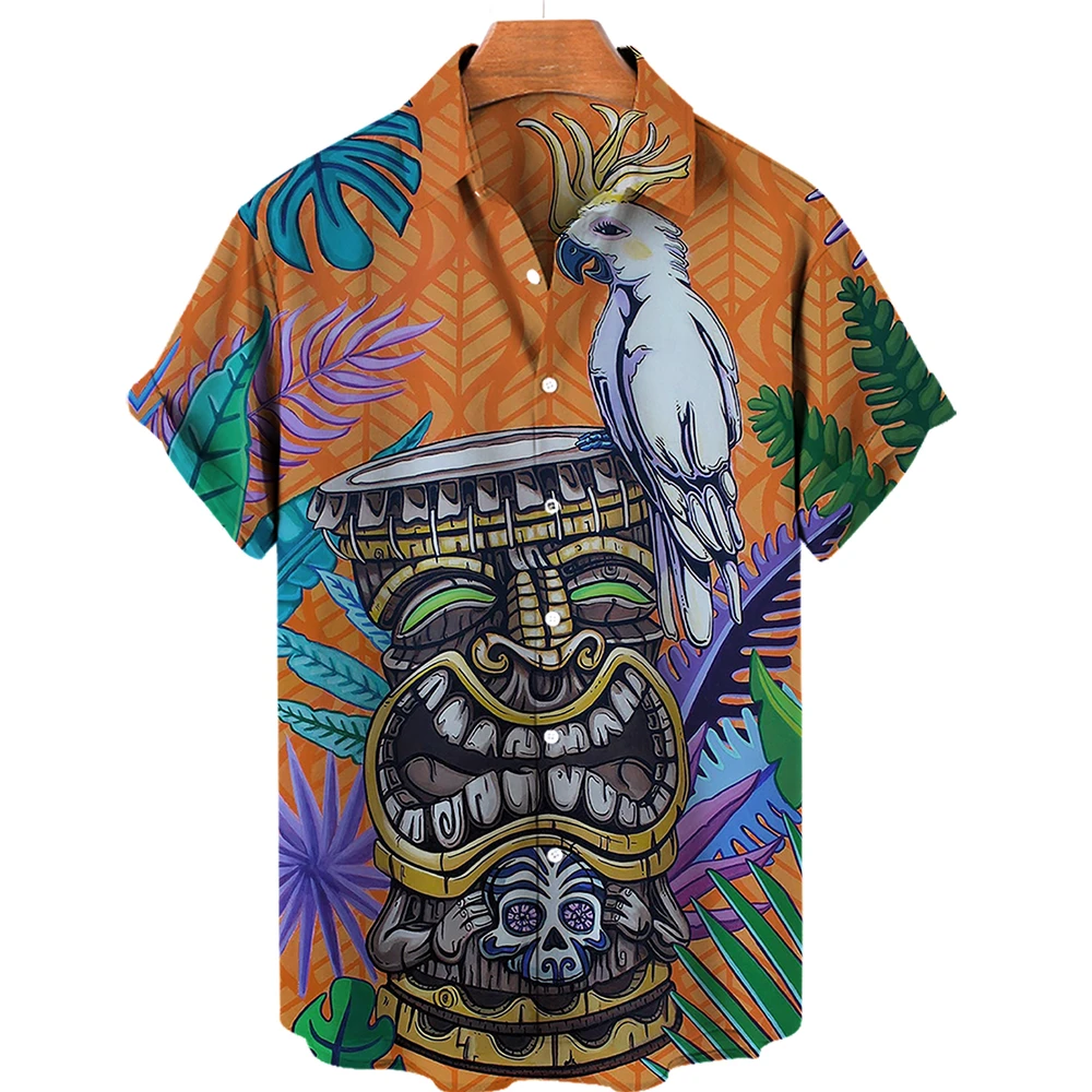 New Maya Civilization 3d Print Skull Men's Shirt Casual Short Sleeve Causal Fashion Style Breathable Street Retro Shirt For Men