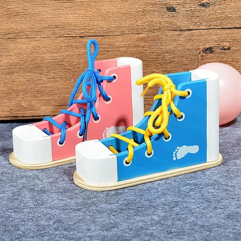 

Wooden Montessori Early Education Aids Children's Puzzle Tie Shoelaces Life Game Kindergarten Toys Parent-child Interaction