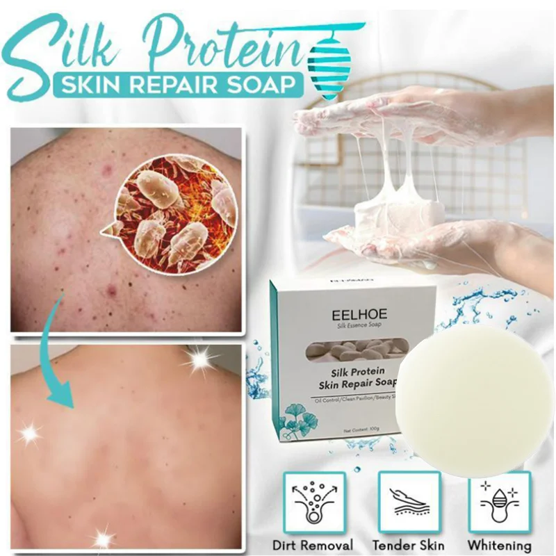 

Goat Milk Soap Silk Protein Mask Soap Blackhead Acne Mites Remove Serum Deep Clean Body Moisturizer Oil Control Whiten Skin Care