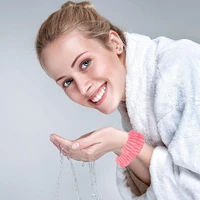 4 pair bright color fluffy high elasticity absorbent wristbands flannel washing face wrist wash bands clean accessories