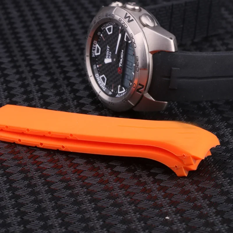 Фото Ремешок силиконовый для Tissot 1853 Tengzhi T-Touch original T013, резиновый браслет для часов T047T081T33, 20 мм 21 мм №5