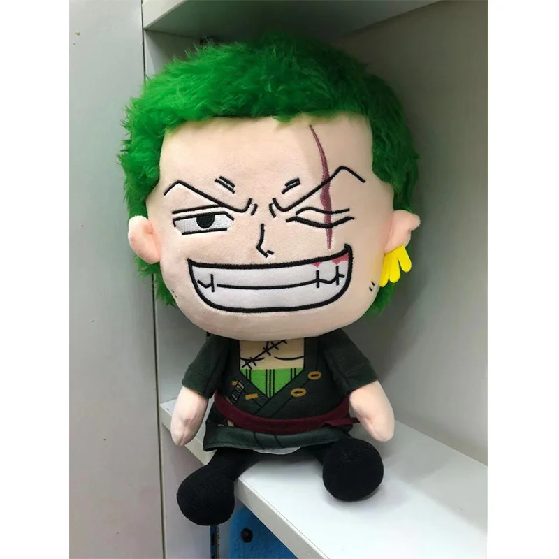 

Anime One Piece Roronoa Zoro Cartoon Plush Toy Stuffed Dolls Green algae Head Zoro Doll Toys Children's Christmas Birthday Gifts