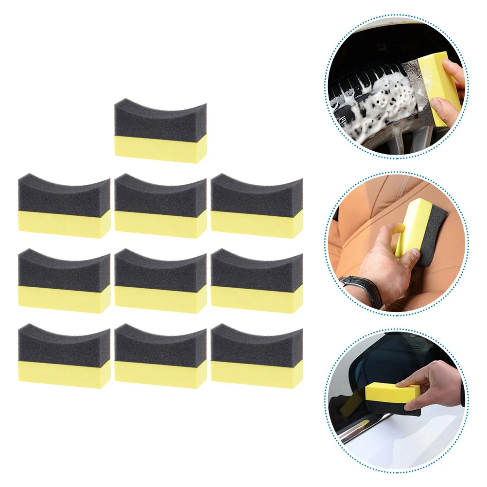 

10pcs Car Wash Sponges Tire Shine Applicator Cleaning Scrubber Sponge Multi- Use Cleaning Cleaning Sponges Pad for Car Bathroom