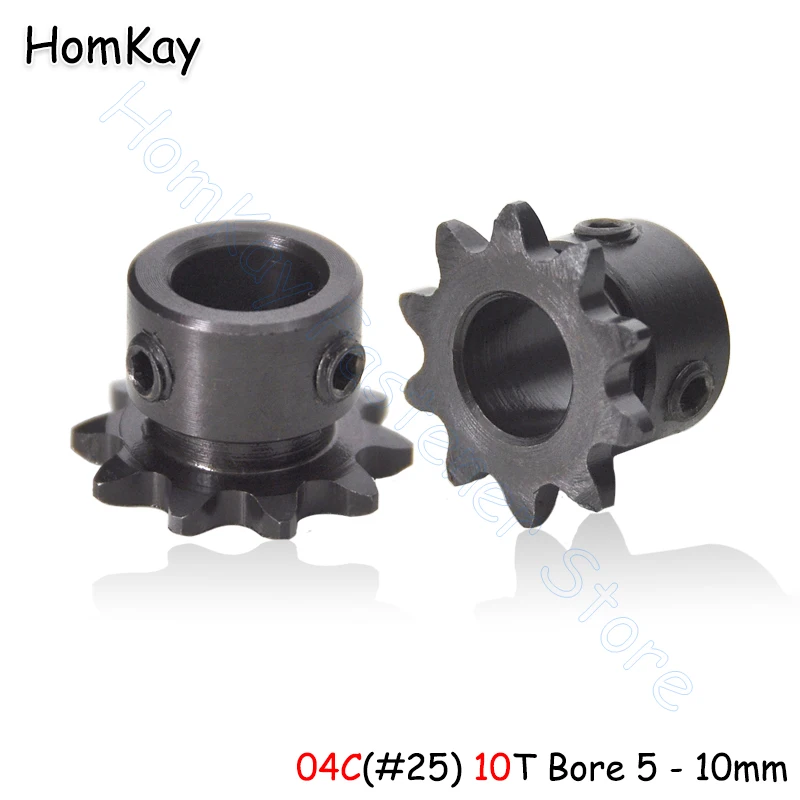 

Стальные шестерни для роликовой цепи 04C (#25), 10 зубьев