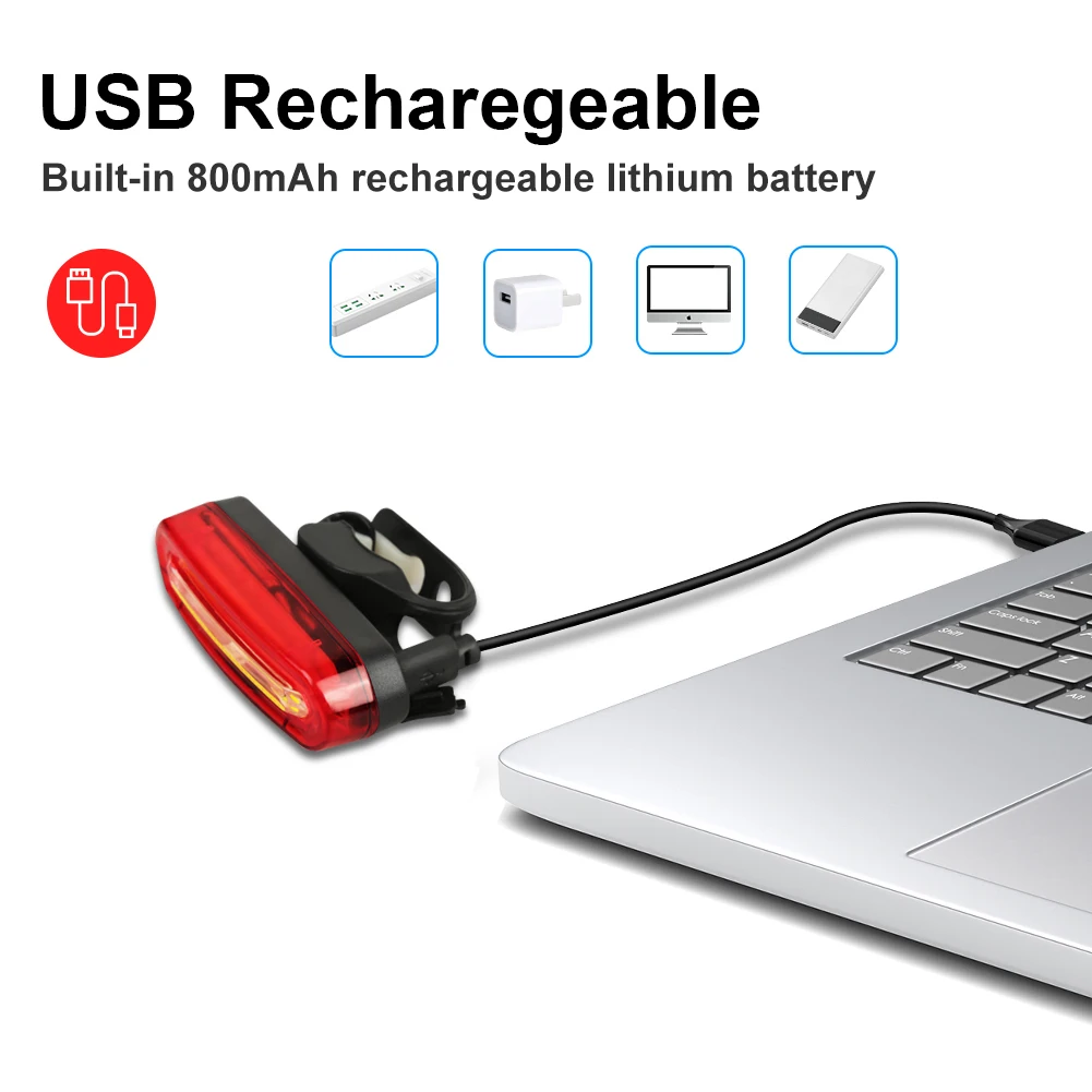 Bike Tail Light Waterproof Riding Front Rear Light LED USB Rechargeable Mountain Bike Headlight Cycling Tail Lamp Bicycle Light
