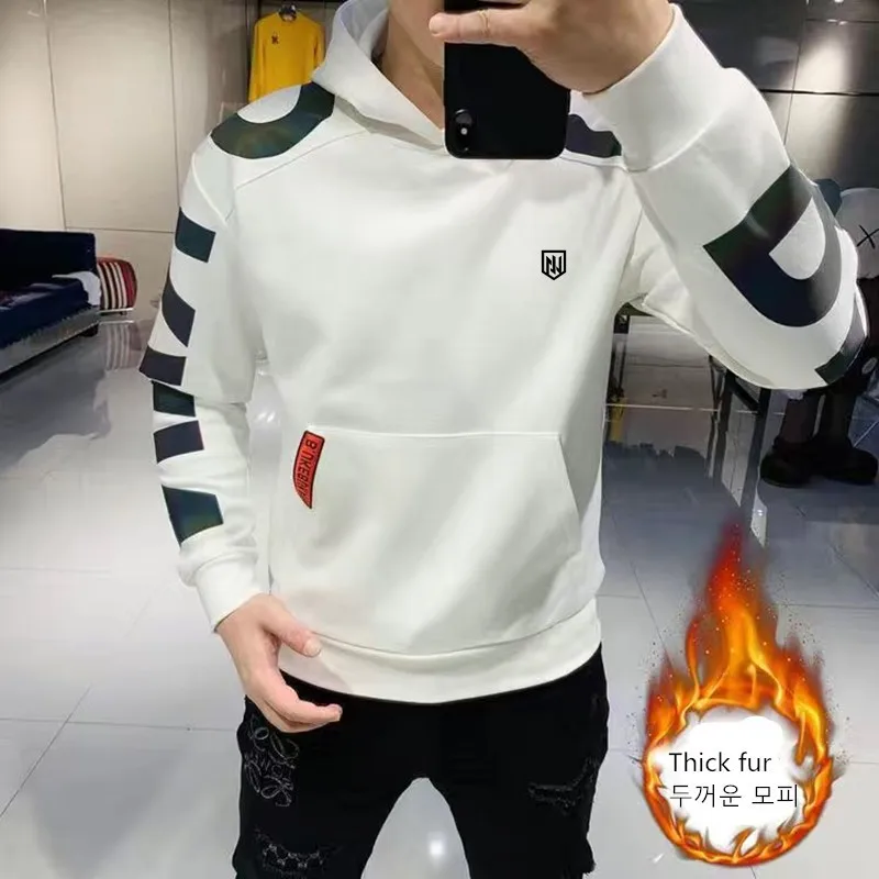 

Men Golf Wear Fur Villi Winter Thickening Hoodie Sweatshirt Korea Fashion Hip Hop Men's Golf Clothing Uniform Leisure Tops Coats