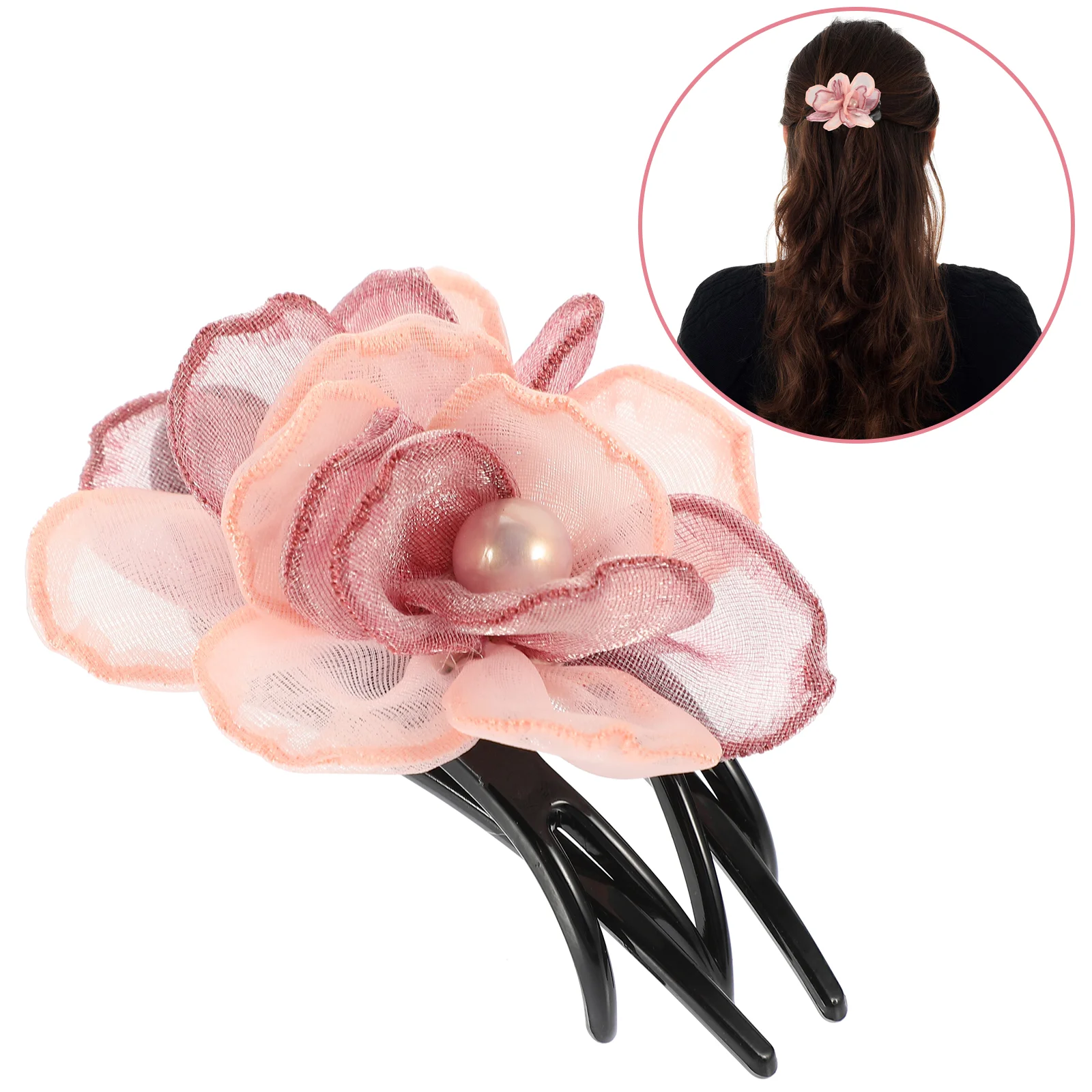 

Korean Hair Accessories Hairpin Decorations Barrettes Women Accessories Wedding Flat Claw Clips Thick Plastic Flower Mother