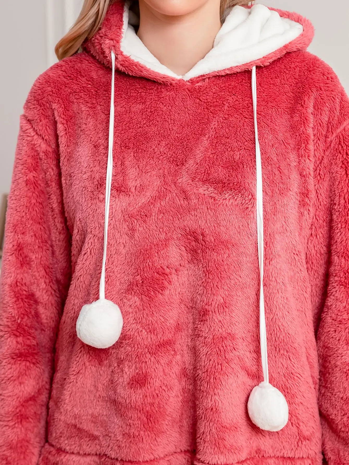 Осень-зима утепленный женский халат ночная рубашка с рисунком кролика