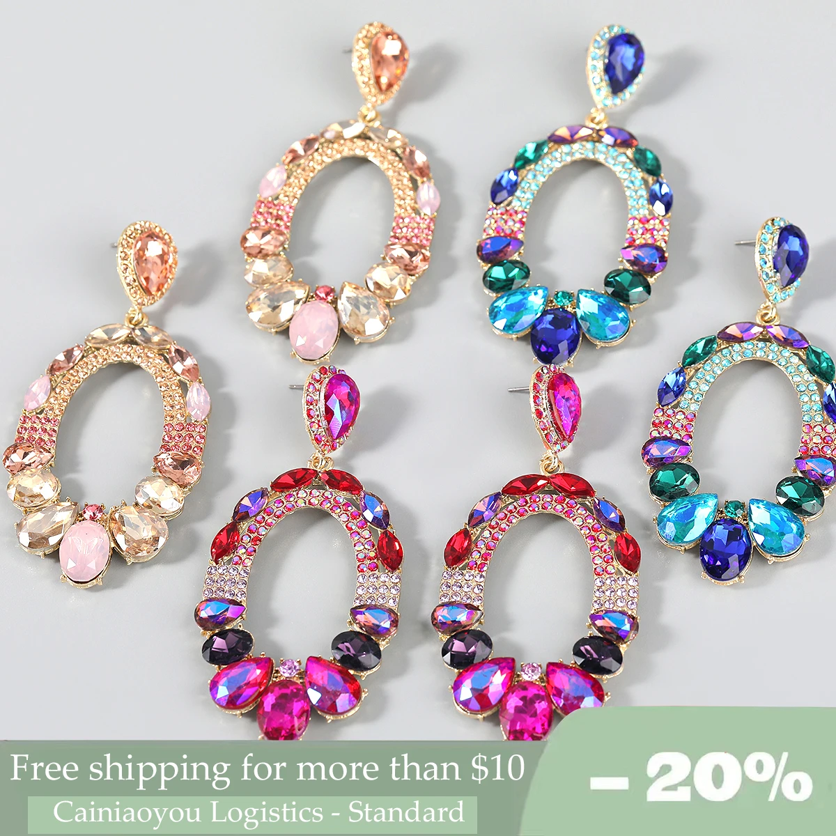 

Women Earrings with Rhinestone Alloy Pendant, Multicolored, Jewelry Accessories for Party and Dinner