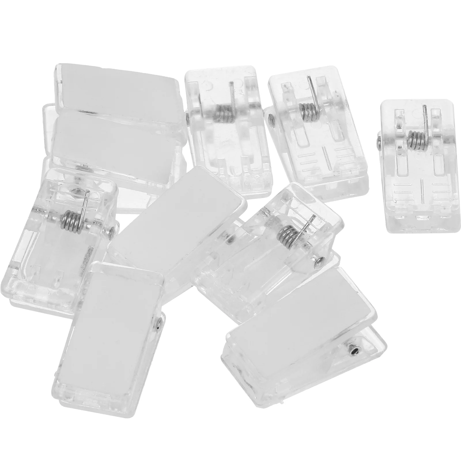 

30 Pcs Self-adhesive Clip Badge Holder Id Holders Transparent Spring Wall Tapestry Clips Plastic Shower Curtain Clamp