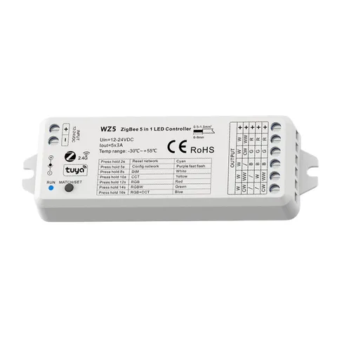Контроллер Wi-Fi для лент RGB, RGBW, RGB + CCT, с цветной или одноцветной полоской, 5 в 1