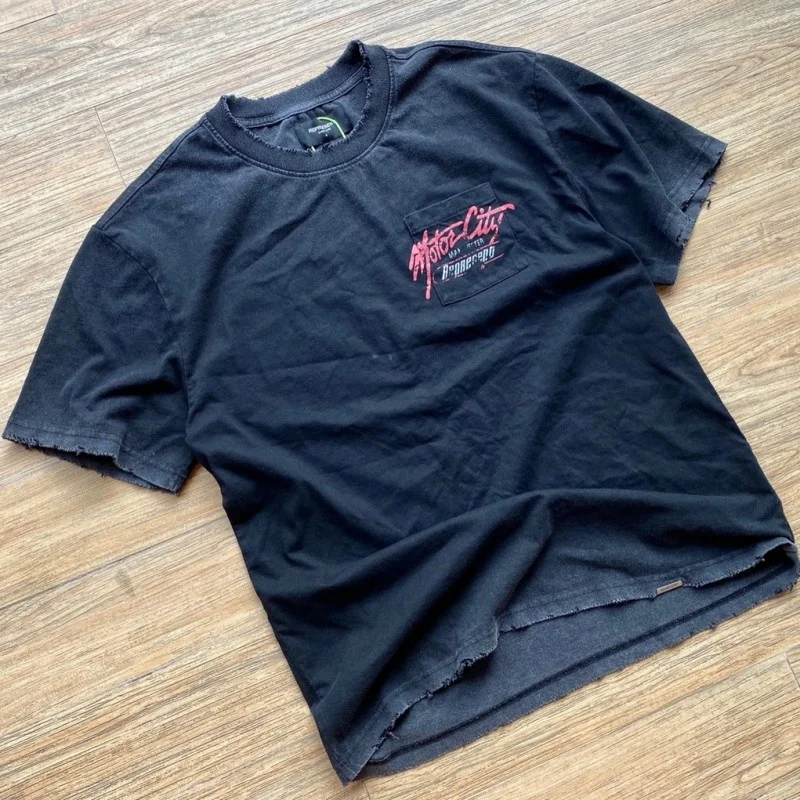

Best Quality Manchester Pocket Represent Tee Summer Vintage Represent T-shirt Men Women Short Sleeve 1:1 Washed Tops Oversize