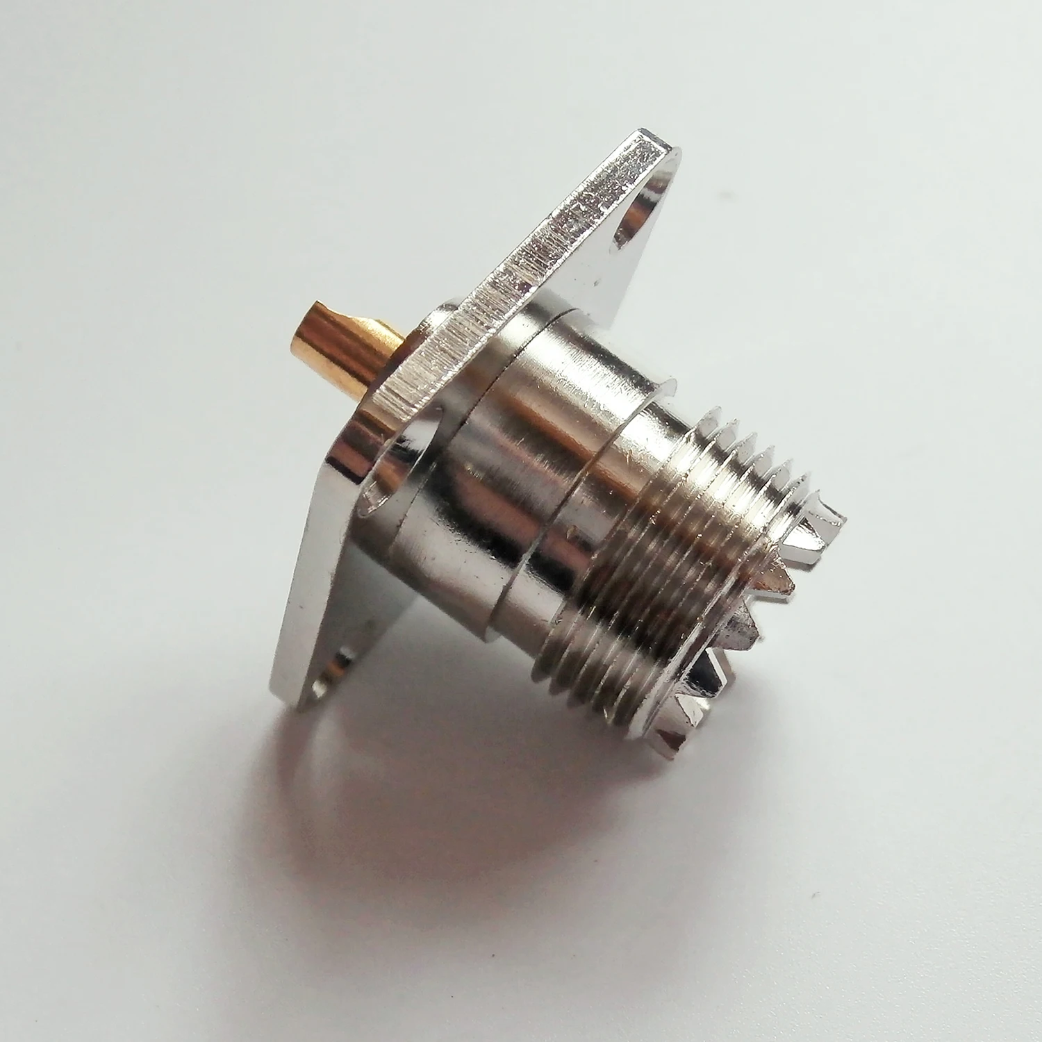 Connector Socket PL259 SO239 UHF Female With 4 Hole Flange Panel Mount 25 * mm Solder Cup Cable Brass RF Coaxial Adapter |