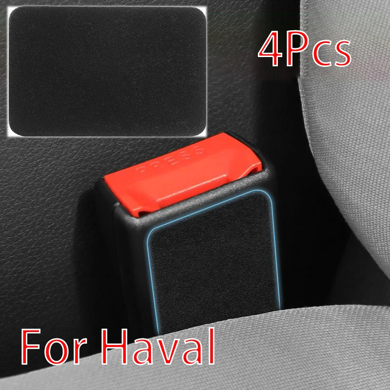 

4X Car Seatbelt Buckle Anti-Collision Sticker Pads Safety Belt Anti-Noise Silencer Quite Lock Clip Protector Black Accessories