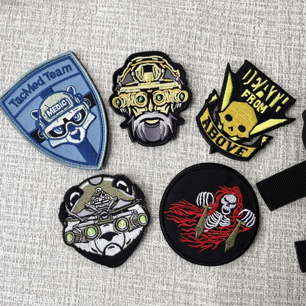 Значок смерти от вершины черепа нашивки для боевого духа вышивка искусственное