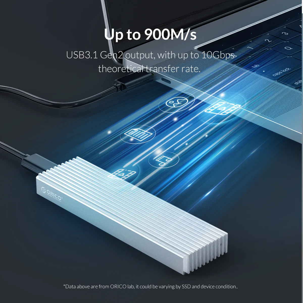 Чехол ORICO M2 NVMe 10 Гбит/с M.2 на USB Type C 3 1 SSD адаптер для NVME PCIE M-key корпус SSD-диска из