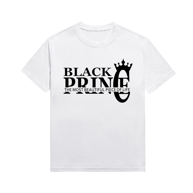 Новинка Женская Летняя Повседневная Базовая футболка черного принца меланина на