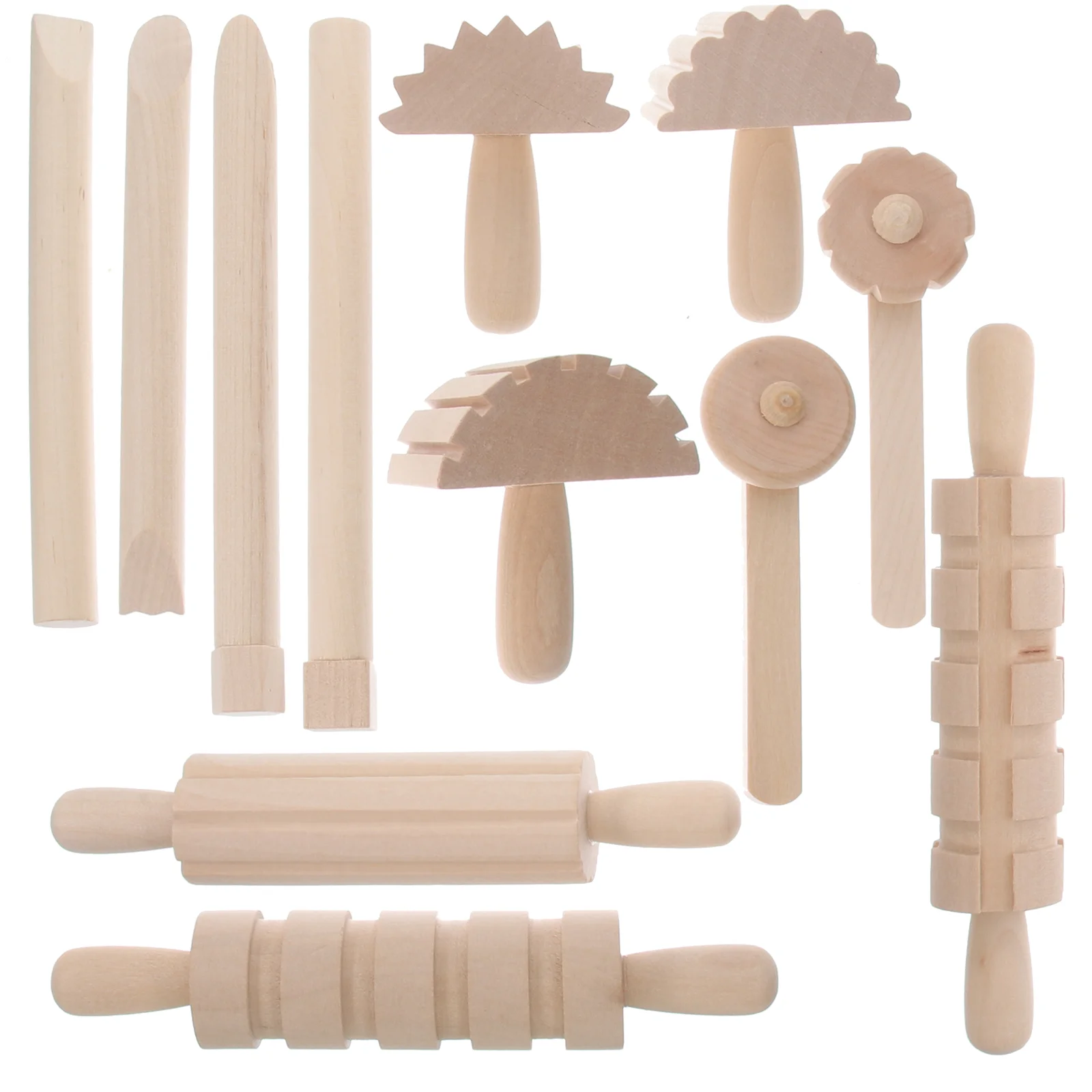 

Plasticine Tools Pottery Clay Sculpting Shaping Sculpture Wooden Handmade Children DIY