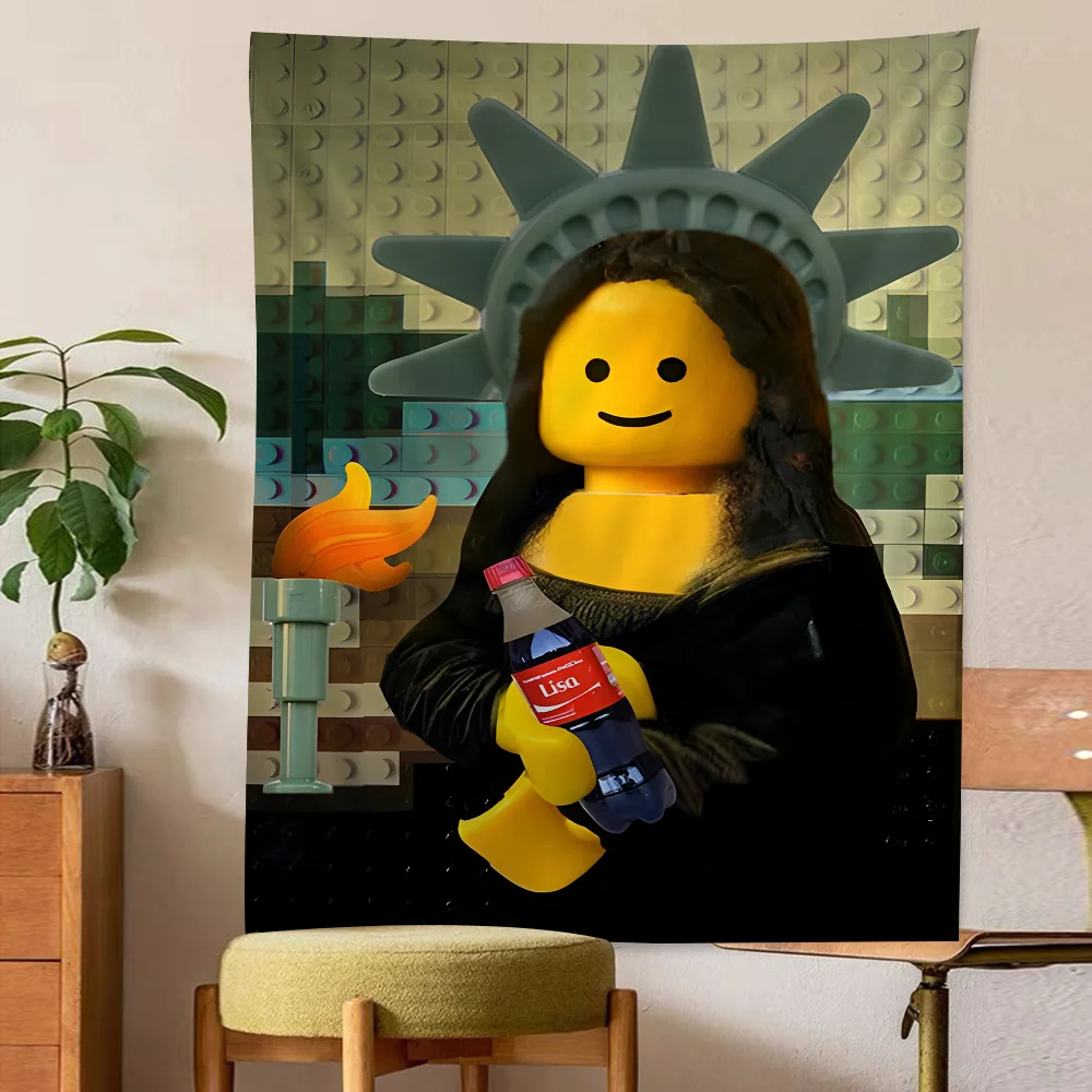 Абстрактный смешной L-Legos Печатный Большой Настенный Гобелен подвесной Таро