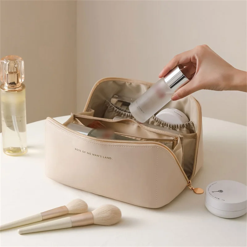 

Large Pu Leather Travel Cosmetic Bag for Women Cosmetic Female Makeup Box