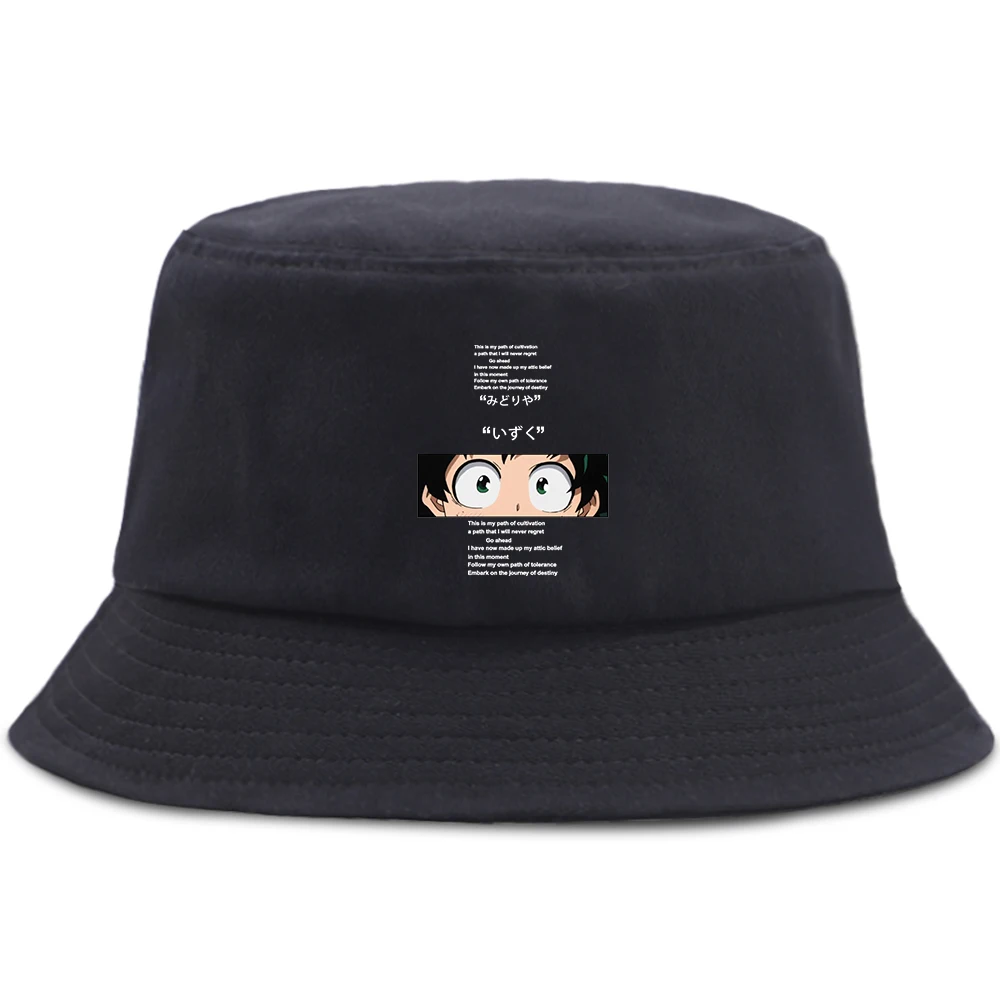 

Anime My Hero Academia Letter Style Fishermen Hats Unisex Hip Hop Street Bucket Hat 2022 Summer Fashionable Leisure Bucket Hat