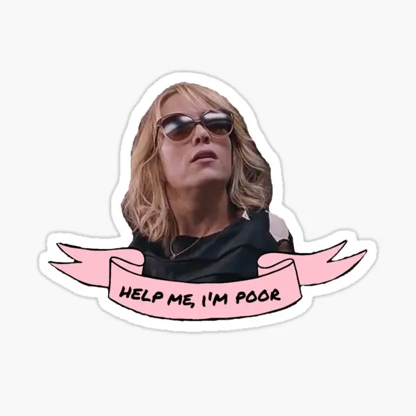 

Help Me I Am Poor 5PCS Stickers for Window Kid Anime Living Room Funny Cute Room Water Bottles Wall Art Decorations Background