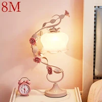 8m modern table lamp creative design led glass desk light fashion ceramic flower decor for home living room bedroom bedside