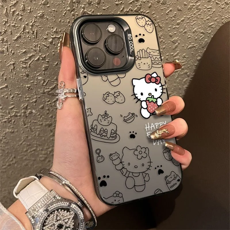 Чехол для телефона Sanrio с изображением клубничного торта Hello Kitty iPhone 15 14 13 Pro Max 11 12 XR