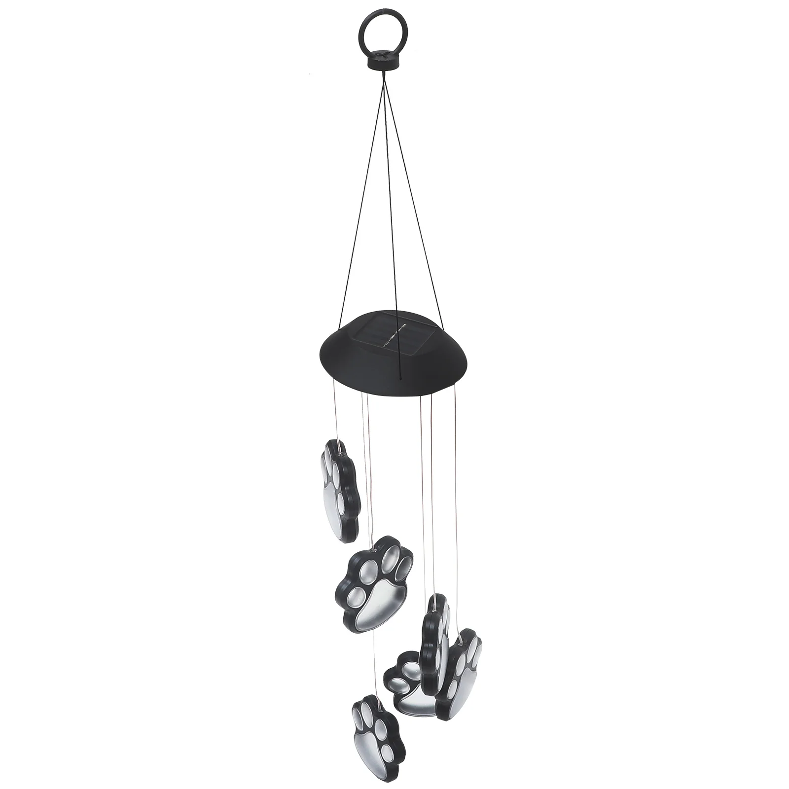 

Paw Decorative Hanging Lamp Bear Outdoor Wind Chime Solar Lights Metal Print Chimes Luminous