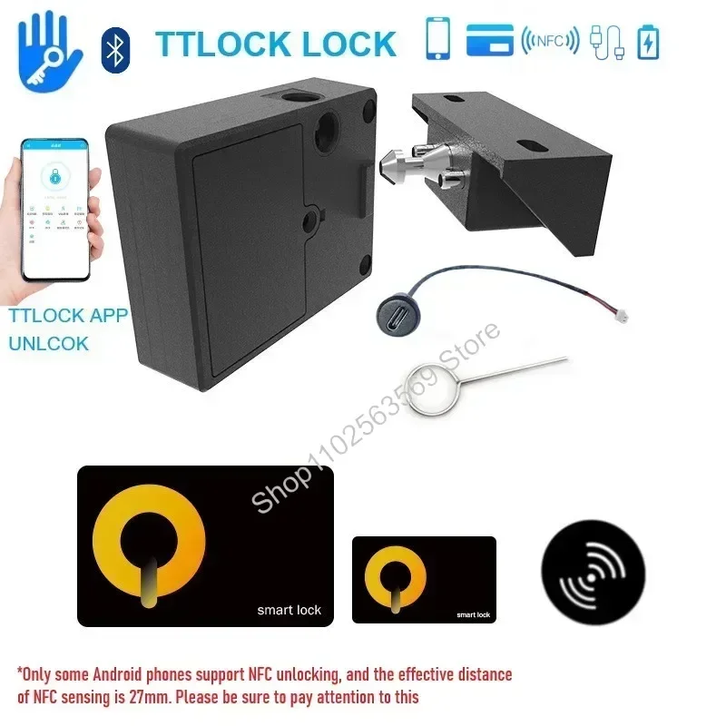 

Умный дверной замок TTlock, замок для скрытого ящика, шкафа, электронные замки, поддержка IC-карты, приложение для часов NFC, удаленная разблокировка, умные замки
