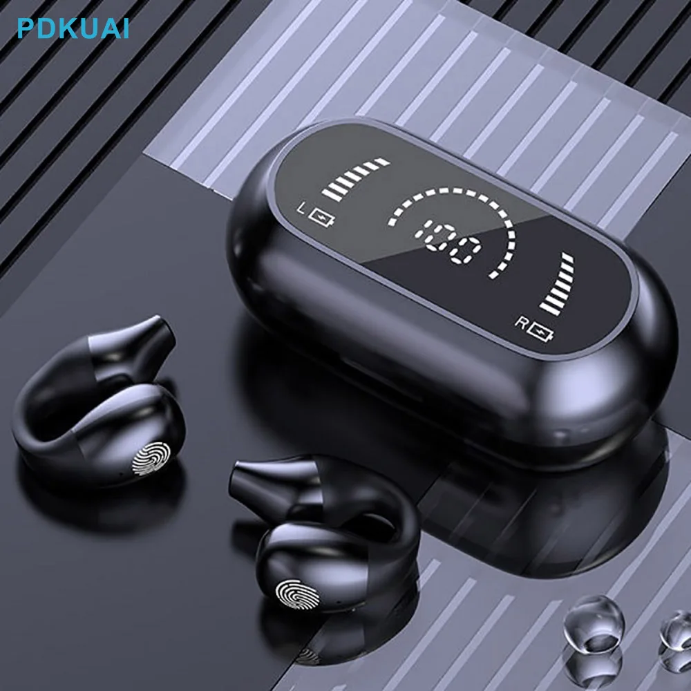 

Проводимость кости Bluetooth 5,2 наушники беспроводные серьги клипсы водонепроницаемые наушники Tws спортивные ушные крючки с микрофоном гарнитура