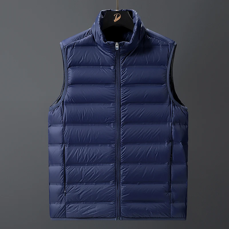 Men Winter New Ultralight Classic Warm Down Sleeveless Jacket Vest Waistcoat Men Autumn Casual Outwear White Duck Down Vest 8XL