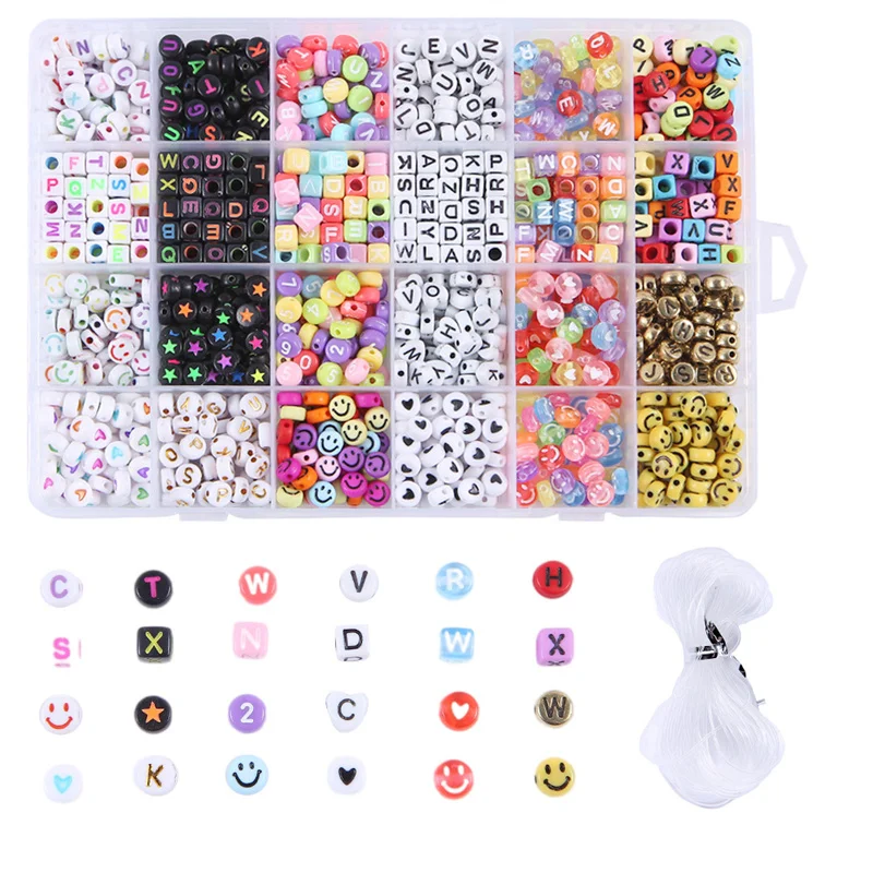 

Смешанные квадратные алфавиты, круглые акриловые буквы, бусины, шармы, браслет, ожерелье для изготовления ювелирных изделий, наборы «сделай...